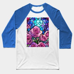 Stained Glass Roses Baseball T-Shirt